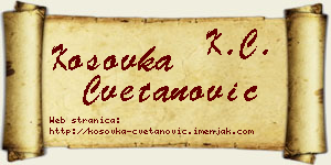 Kosovka Cvetanović vizit kartica